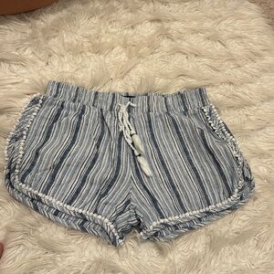 Aeropostale white and blue strip shorts